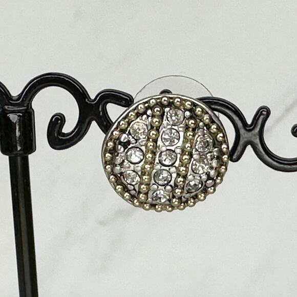 Chico's Rhinestone Studded Stud Earrings Pierced Pair - Picture 5 of 9